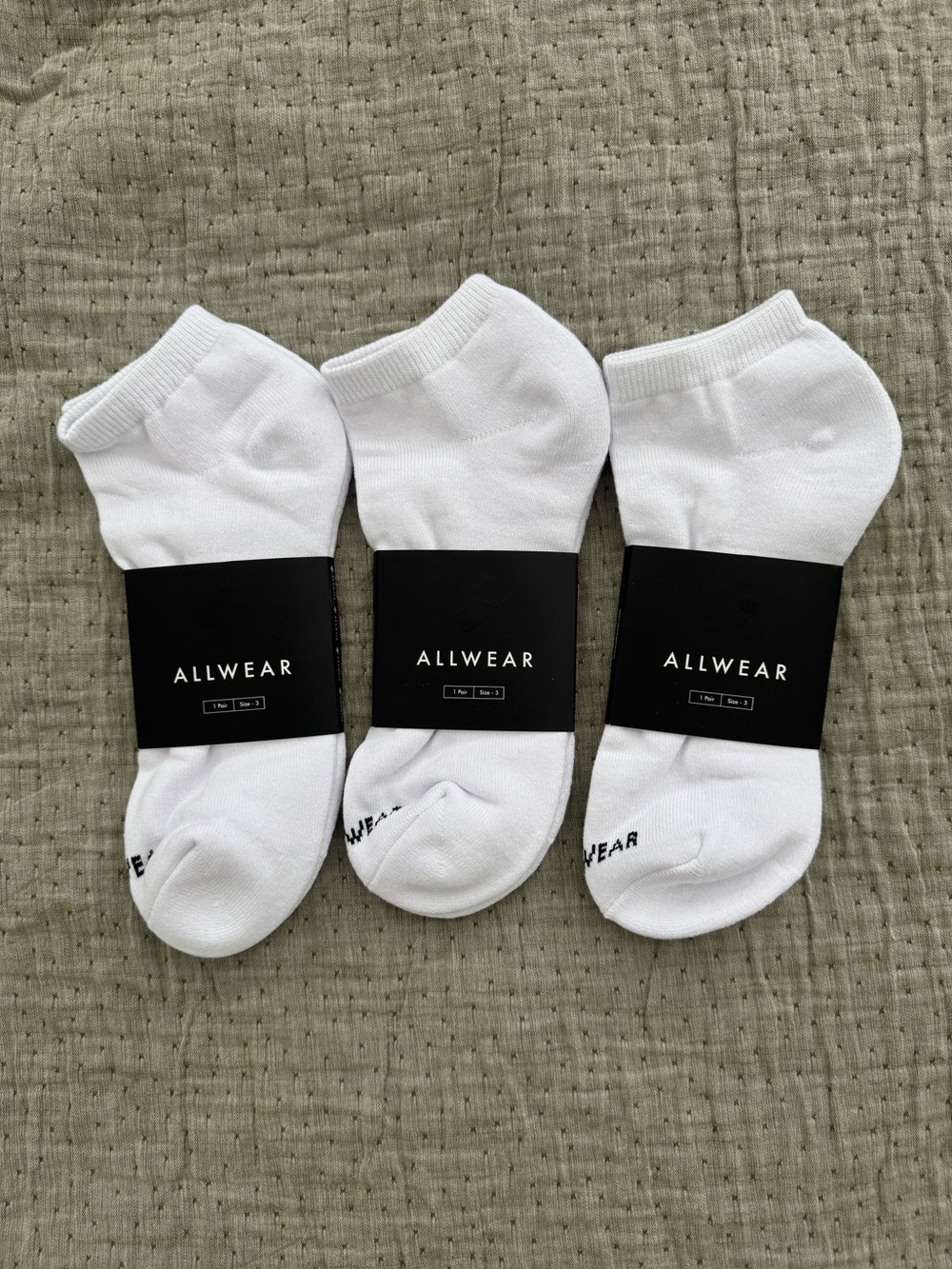 Allwear Organic Cotton Everyday Ankle Socks NWT